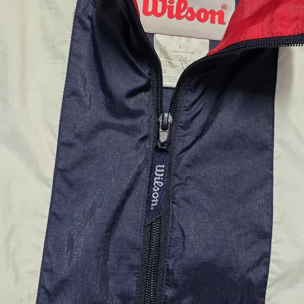 Wilson Vintage 90s Windbreaker Track Jacket Lined Mens L Colorblock Sport Nylon‎